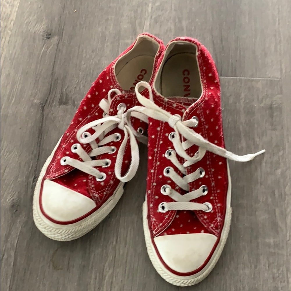 Red converse with white star pattern